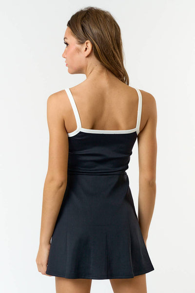 IBR30073 STRETCH CONTRAST TENNIS DRESS WITH UNDER SHORTS