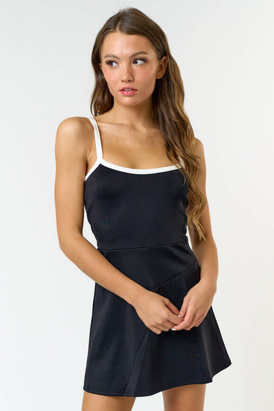 IBR30073 STRETCH CONTRAST TENNIS DRESS WITH UNDER SHORTS